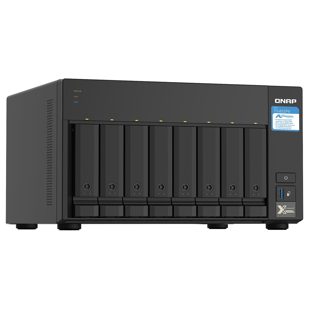 TS-832PX-4G QNAP SERVEUR NAS DESKTOP 8 BAIES 4 GB RAM;  0TB DISKLESS