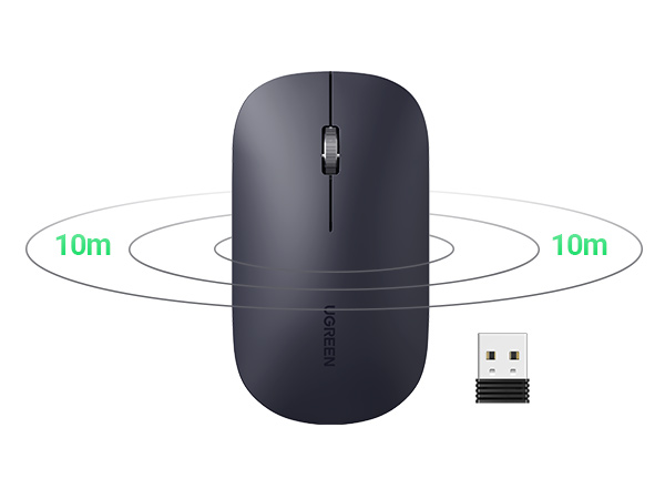 Ugreen Souris sans fil 2,4Ghz/10M GRIS Noir