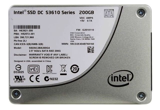 SSD INTEL S3610 Series 200 Go Avec rack serveur 380 G9 LFF