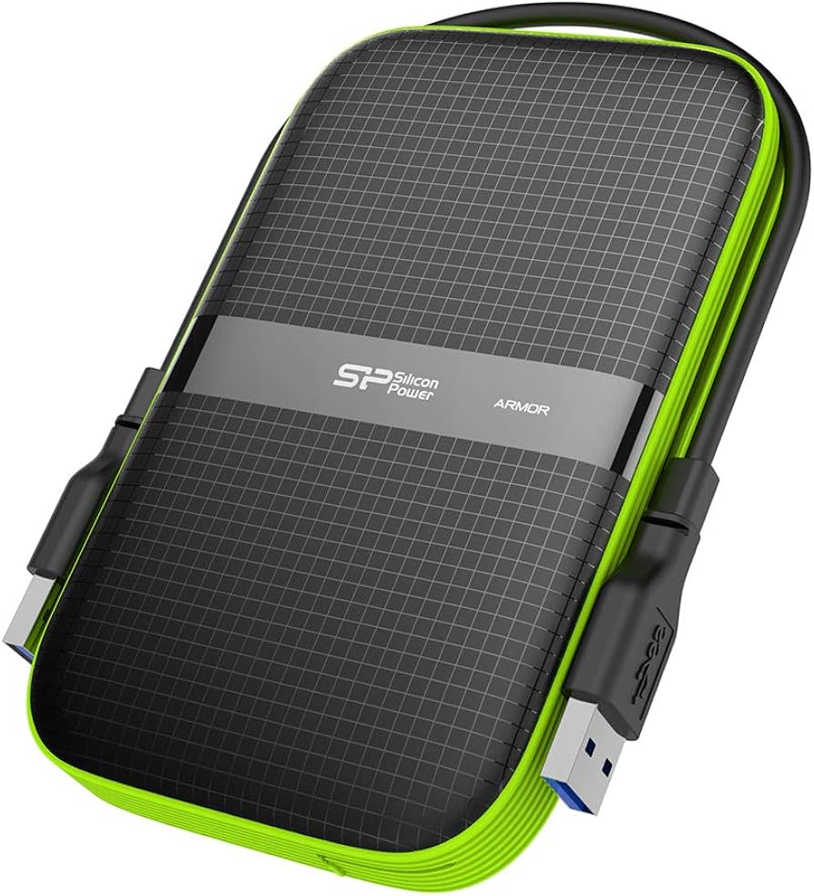 SILICON POWER 1 TB 2.5" RUGGED ARMOR A60 SHOCKPROOF WATER-RESISTANT USB 3.2 GEN 1 GREEN