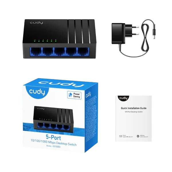 SWITCH cudy 5-PORT Gigabit Poe + /1SFP GS1005PTS1