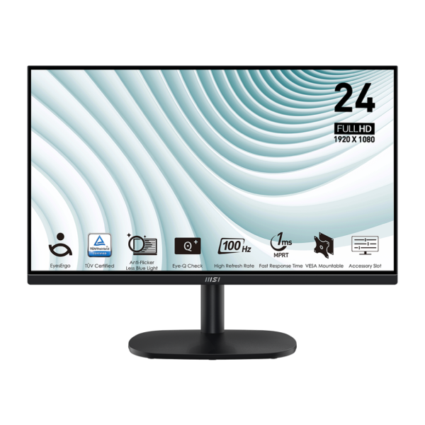 MSI PRO MP245 ECRAN GAMING-100Hz-1Ms-1920x1080-1 VGA-1 HDMI