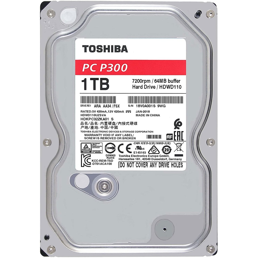 HDD 3.5 Toshiba P300 1 To 7200 tpmHDKPC32ZKA01S