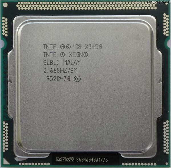 Intel Xeon X3450(2.66 up to 3.20 GHz; 4Coeur; 8Thread; 8 Mo)
