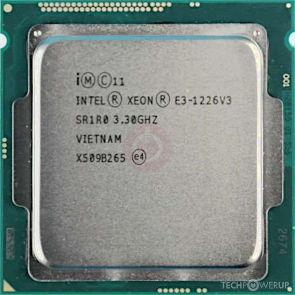 Intel Xeon E3-1226 V3 (3.30 up to 3.70 GHz; 4Coeur; 4Thread; 8 Mo)
