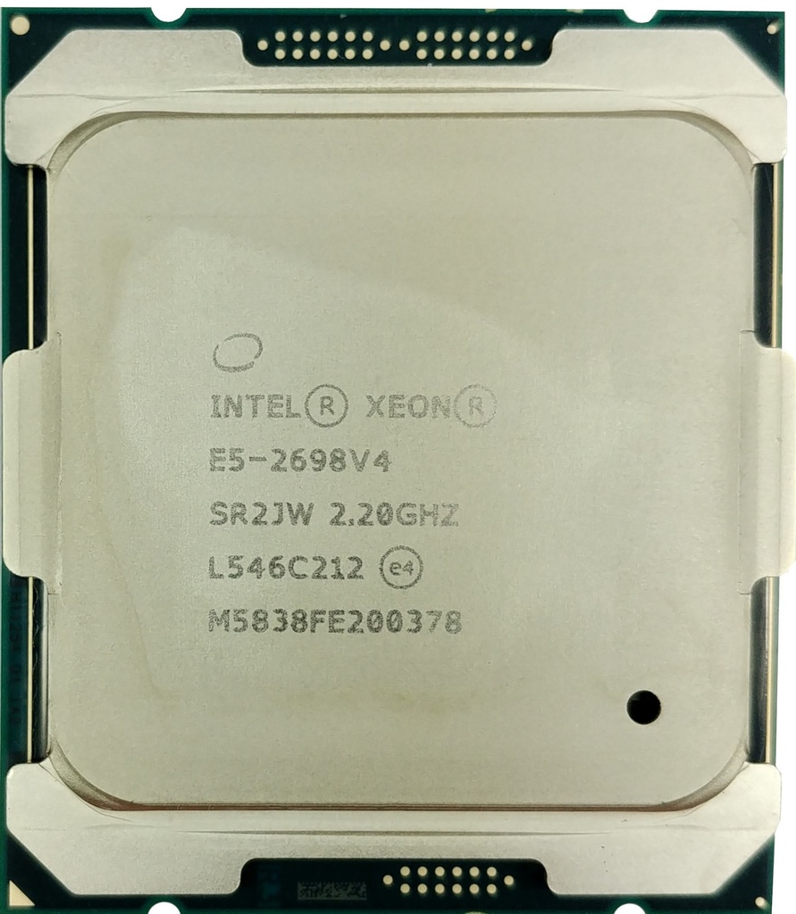 Intel Xeon E5-2698 v4(2,20 GHz up to 3,60 GHz; 20Coeurs/40T;  50 Mo de cache )